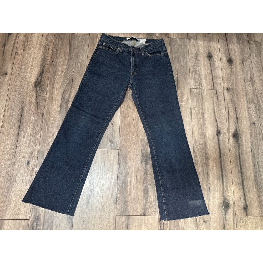 Gap Y2K Vintage Low Rise Flare Stretch Jeans 8 Regular Dark Wash Denim